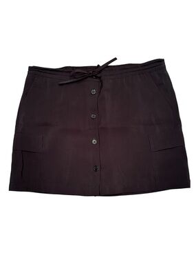 CAbi Black Button-Front Pocket Skort Summer Front Tie Casual Neutral Staple Sz S